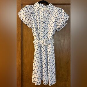 Alexis White and Blue Mini Dress